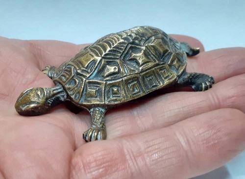 RARE old bronze turtle IODÉINE CARBOTROPINE MONTAGU laboratory pharmacy ad - Picture 3 of 5