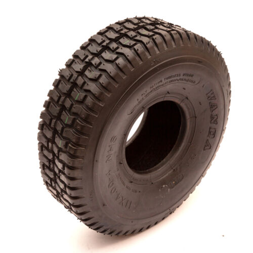 2x Wanda Tyre 11x4.00-4 Garden Lawn Tractor 4 Ply Grass Safe Turf Tread Tubeless - Picture 2 of 10