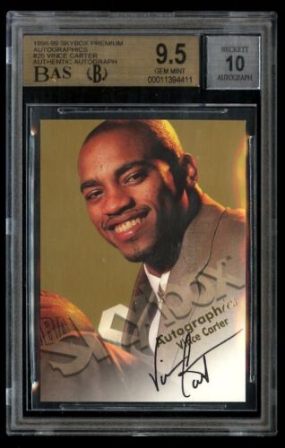 1998-99 Skybox Premium Vince Carter Rookie Autographics BGS 9.5 Auto 10 Gem Mint - Picture 1 of 2