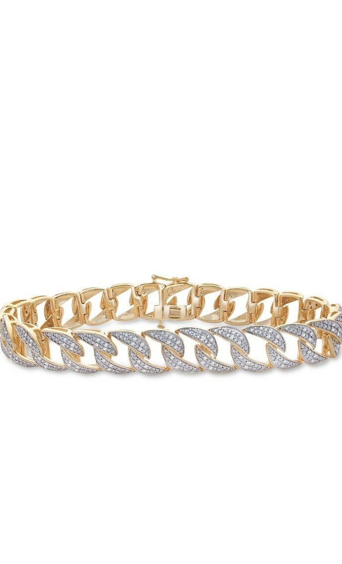 14k gold-plated sterling silver men's bracelet