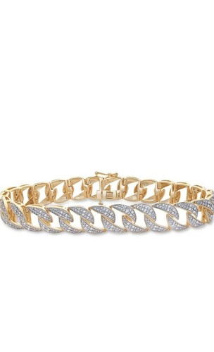14k gold-plated sterling silver men's bracelet - Picture 2 of 2