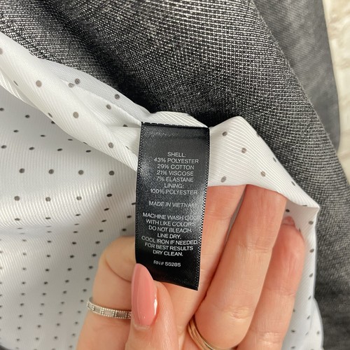Express grauer taillierter Blazer Gr. 4 gefüttert Einknopf Taschen Jacke Karriere - Bild 5 von 6