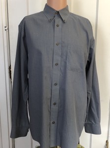 Eddie-Bauer-Shirt-Mens-Size-M-Blue-Long-Sleeve-Medium-Relaxed-Fit-Check