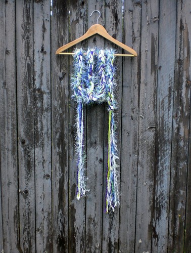 Braided Lariat Scarf - Colors: Puprle, Lavender, Aqua, White, Pink, Lime, Navy - Picture 3 of 8