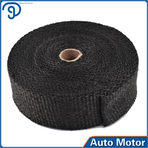 2" 50FT Exhaust Header Wrap Tape + T6 Turbo Heat Shield Blanket Cover Black - Picture 3 of 6