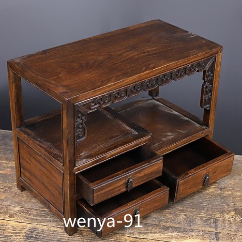 16 inches old Chinese African rosewood Curio Cabinet. - Picture 7 of 9