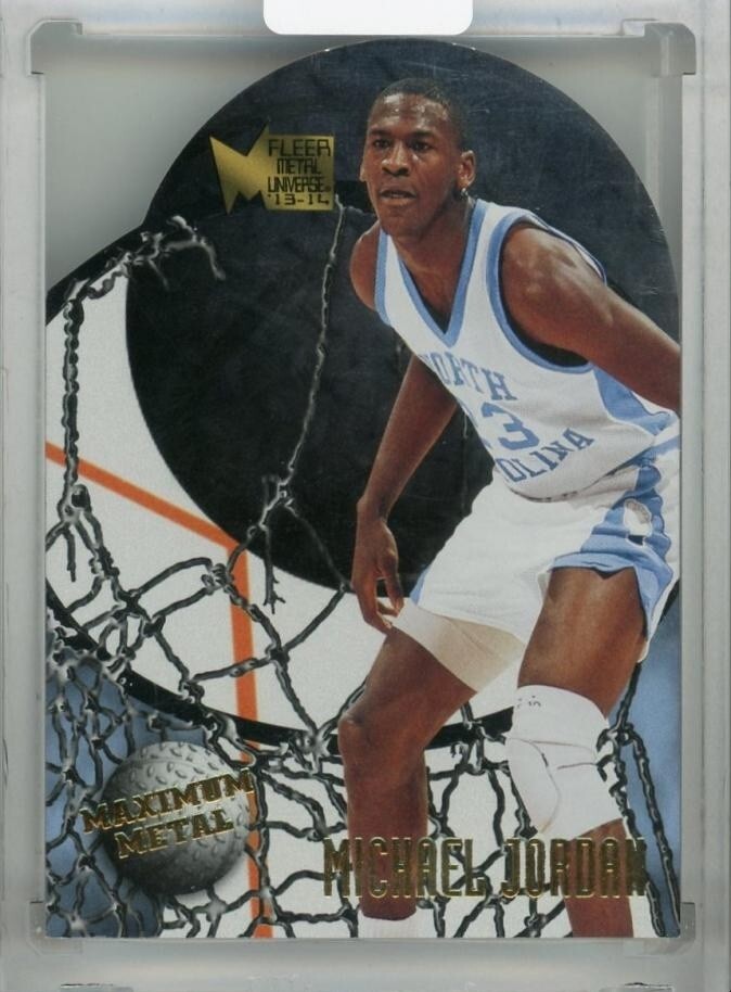 Michael Jordan 2013-14 UD Fleer Retro Universe Maximum Metal SP 14/20 Die cut