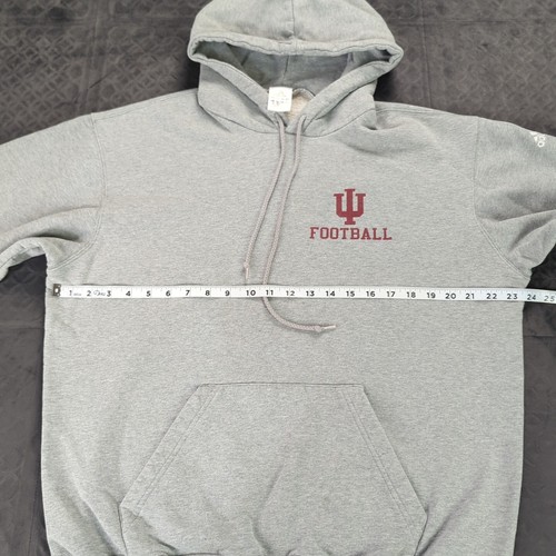 Indiana Hoosiers Football Hoodie Sweatshirt Adidas Gray Long Sleeve Men Small - Picture 8 of 11