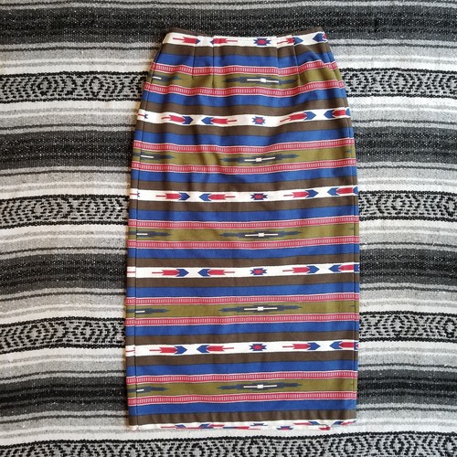 Vtg USA Susan Bristol Sz XS Long Maxi Straight Wraparound Skirt Southwest Aztec - Picture 6 of 12