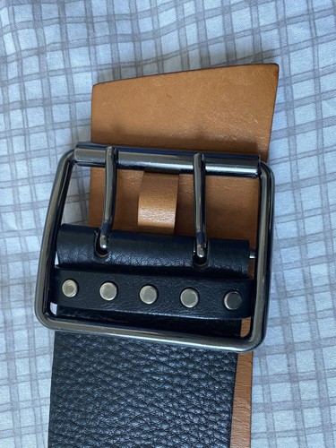 Prada Miu Miu Black Leather Wide Buckle Belt 32 80 Designer - Picture 19 of 21