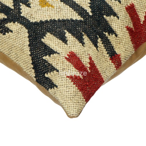 Kilim Pillow Cover 18x18 Sofa Handwoven Wool Jute Tribal Boho 2 Pc Cushion Throw - Picture 41 of 83