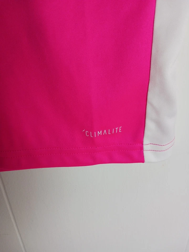 Camisa Adidas Climalite 3 Rayas Rosa Niños Talla Pequeña Foto 4 de 4