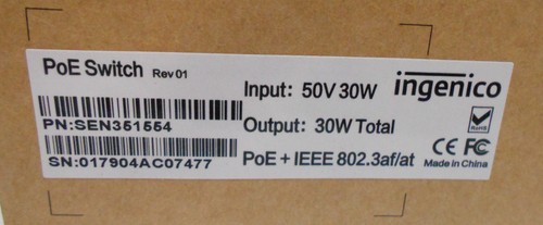 Ingenico SEN351554 POE Switch - Picture 2 of 2