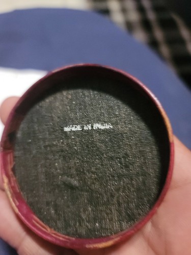 Antique India Leather Red Rooster🐓 Gallo Box Design Rare 3 inchs Rare - Bild 4 von 8