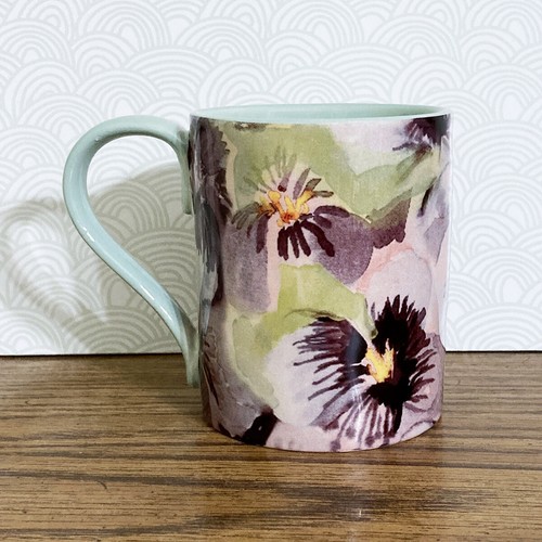 Anthropologie Livia Violet Coffee Mug 12 oz Purple Floral - Picture 6 of 9