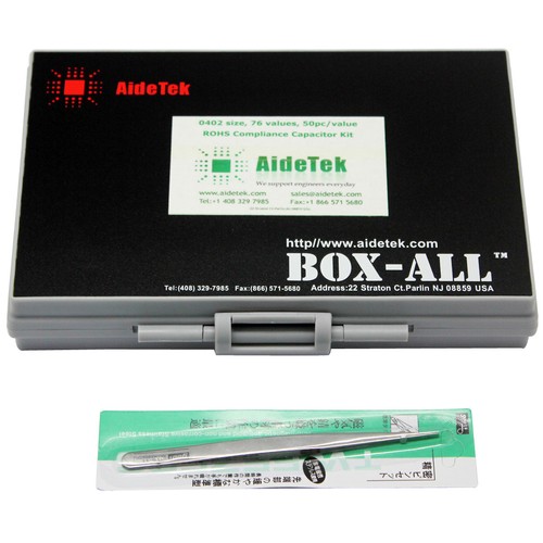 SMD 0402 sample capacitor kit 75 values x 50 pcs filled in BOX-ALL .5p 1uF X7R - Picture 8 of 9