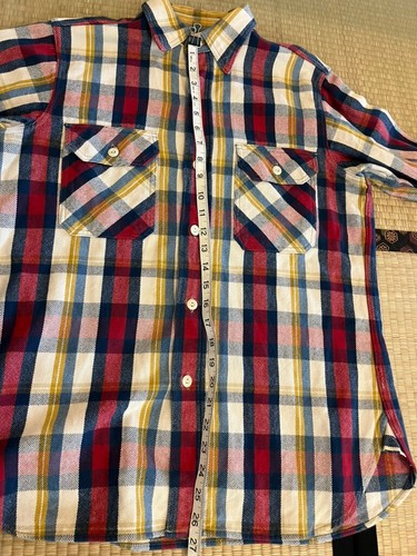 Warehouse & Co. Flannel Shirt Red Blue White Checkered 16-16 1/2 M - Bild 11 von 12