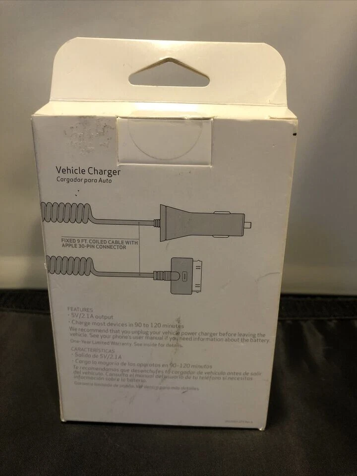 威瑞森 MFI 苹果认证 30 针 2.1 AMP 车载充电器 适用于 iPhone 3 4S — 第 2/4 张图片