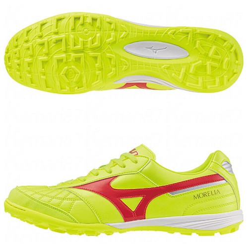 MIZUNO Futsal Shoes MORELIA SALA JAPAN TF Q1GB2400 45 Safety Yellow/Fairy Coral - Picture 5 of 12