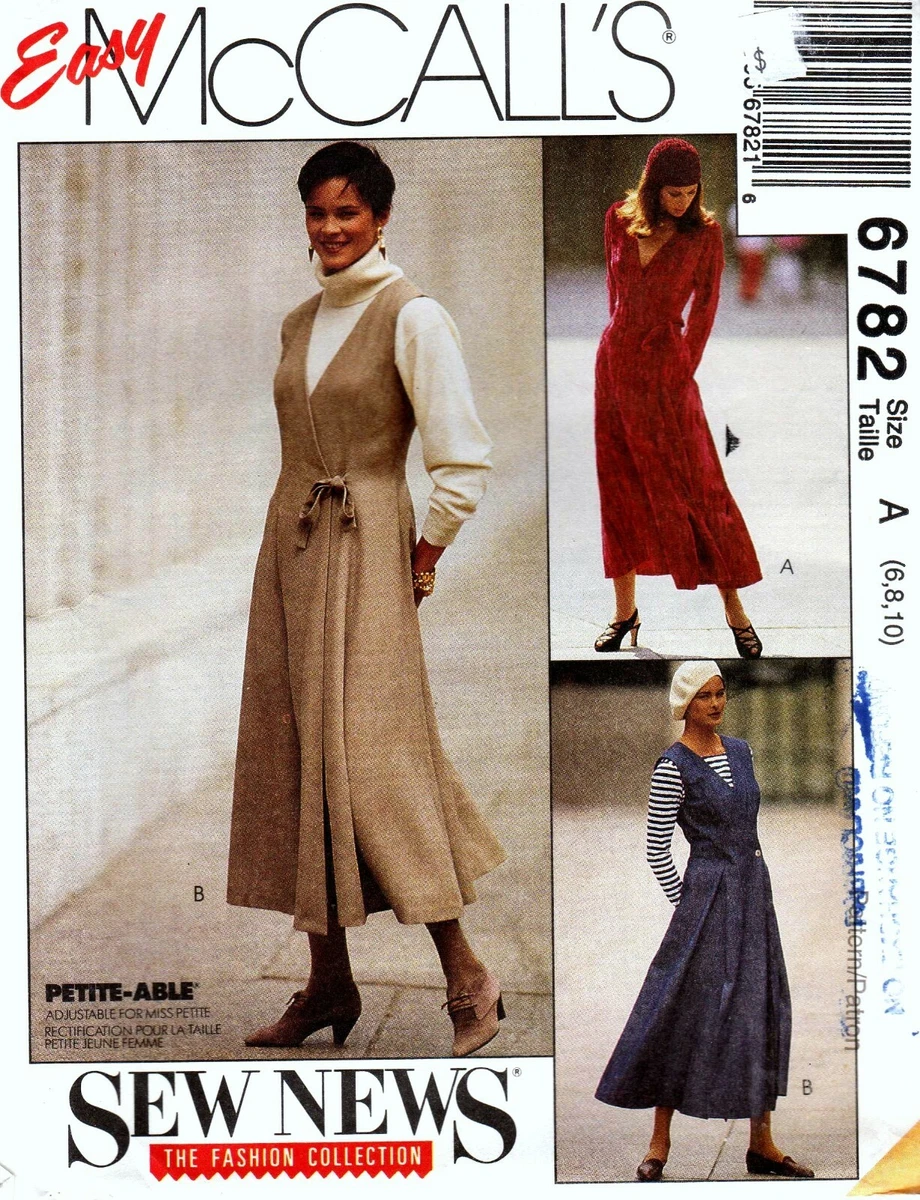 McCall s 6782 Wrap Dress and Jumper Sewing Pattern Uncut Size 6 8