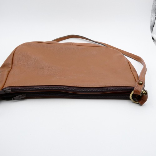 Cartera Bandolera de Cuero LL Bean De Colección Marrón Tostado Mediana Herrajes de Latón - Imagen 9 de 15