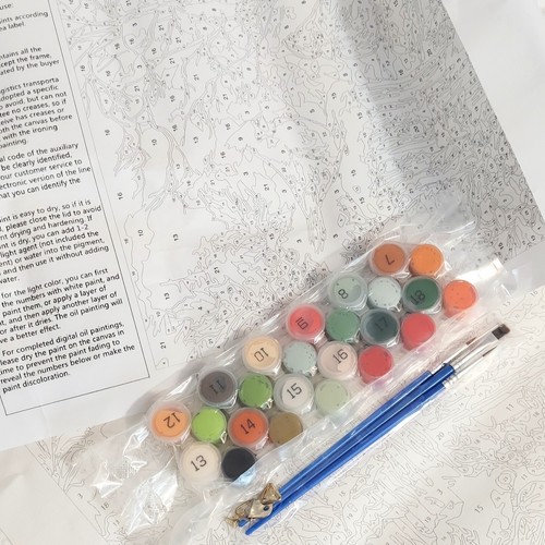 Malen nach Zahlen Leinwand Bastelset Winter Vögel Kardinäle Kunst unbemalt rahmenbar - Bild 4 von 5