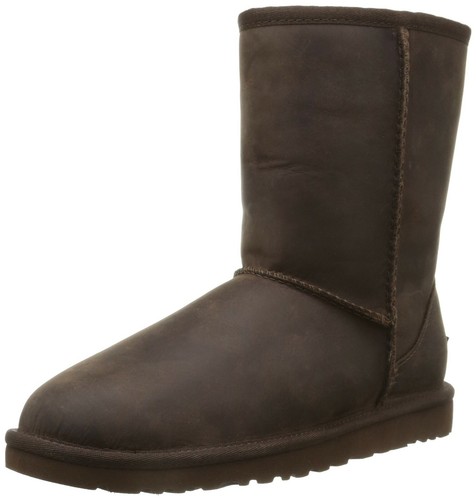 NEU OHNE ETIKETT HERREN UGG KLASSISCH KURZ DEKO STARK BRAUN WASSERDICHT LEDER Gr. 18 - Bild 2 von 5