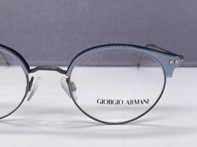 Armani Brille Damen Rund Silber Grau Panto 377 1980er Vintage