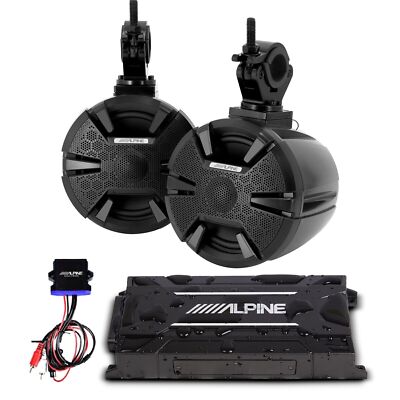 Alpine PSS-SX01 UTV 6 1/2'' Speakers Pod, 4 Channel Amp & Bluetooth Controller