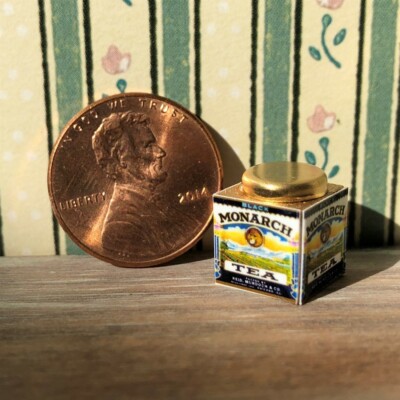 Dollhouse miniatures Beverage 1:12 Monarch Black Tea Tin NEW