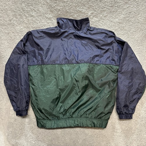 Vintage Energy Zone Jacket Mens Medium Windbreaker 1/2 Zip Blue Green Y2K - Picture 2 of 10