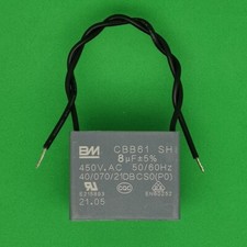 1pc CBB61 8uF 450V AC 2 wire Capacitor for Fan Motor Ceiling Fan Capacitor BM