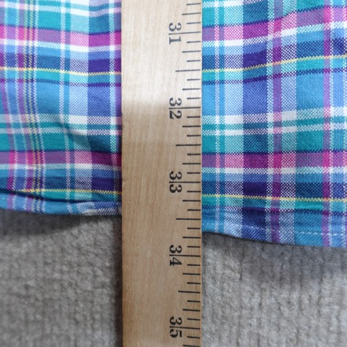Polo Ralph Lauren Shirt 3XB Blue Plaid 100% Cotton Oxford OCBD Classic Fit - Picture 6 of 7