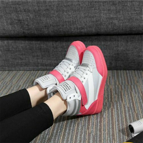 Zapatillas de mujer Hidden Wedge tacón de cuña High Top zapatos con cordones talla 34-41 moda - Imagen 18 de 18