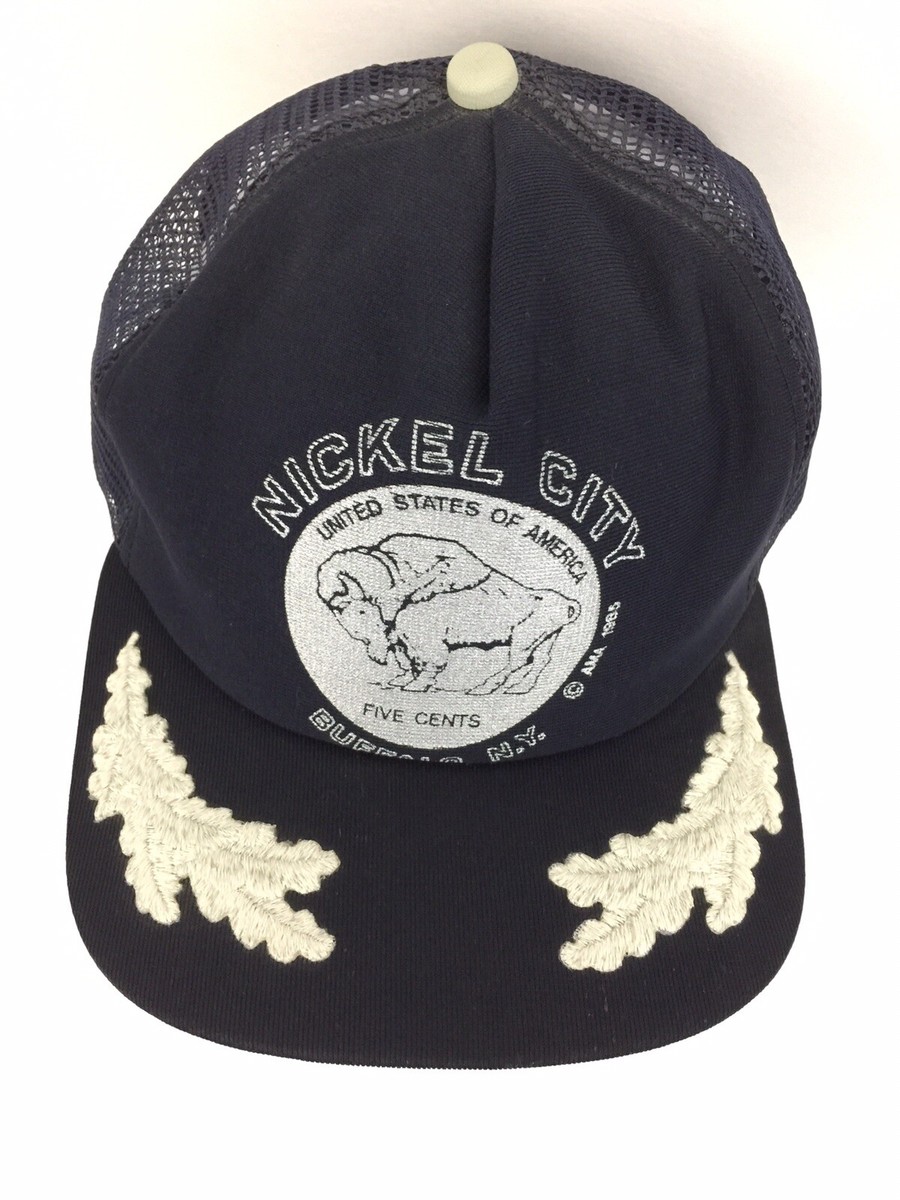 Vtg Nickel City Hat Buffalo NY Cap 5 Cents 1985 Scrambled