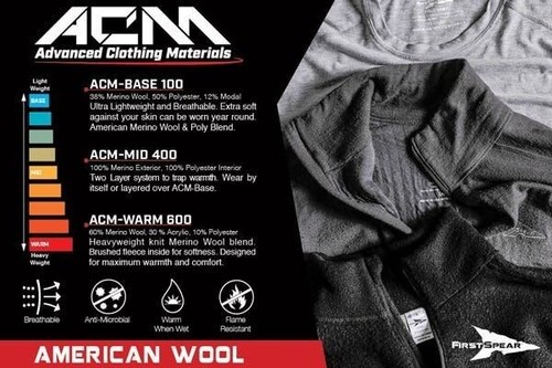 FirstSpear Hoodlum Hoodie FS Sand L Large ACM Mid 400 Wool Full Zip Sweater Tan - Picture 6 of 7