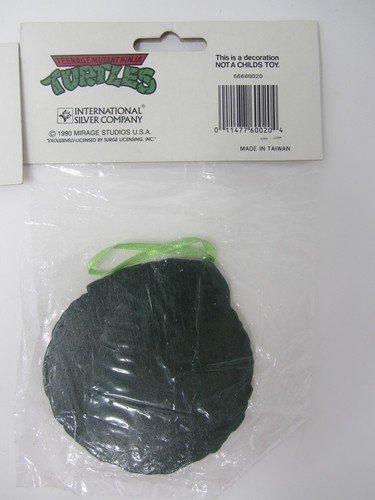 2 Teenage Mutant Ninja Turtles Christmas ORNAMENTS 1990 Vintage TMNT wooden Xmas - Picture 5 of 6