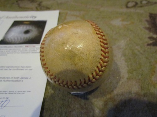 Mel Ott NY Giants Signed Baseball JSA full letter T Jackson E Lombardi - Picture 7 of 10