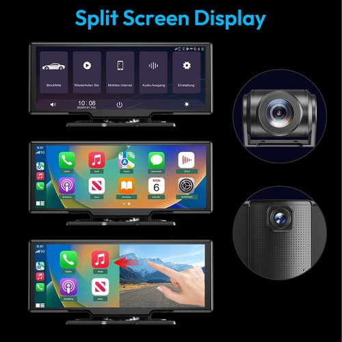 XGODY Dashcam mit Frontkamera Carplay Android Auto 10.26 Zoll Navigationsgerät - Bild 8 von 20