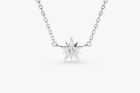Starburst Diamond Pendant 0.03 Ct Diamond Star Minimalist Pendant 14k Solid Gold