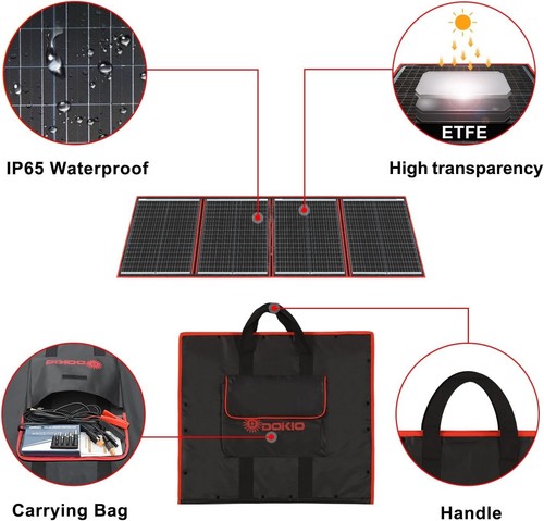 DOKIO 160W 18V Portable Solar Panel Kit ONLY 9Lb - Picture 5 of 6