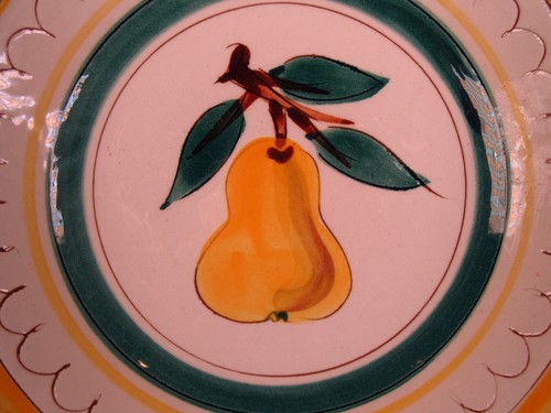 Stangl Fruit Pattern Pear Coupe Soup Dessert Bowl 7 3/4" - Picture 2 of 5