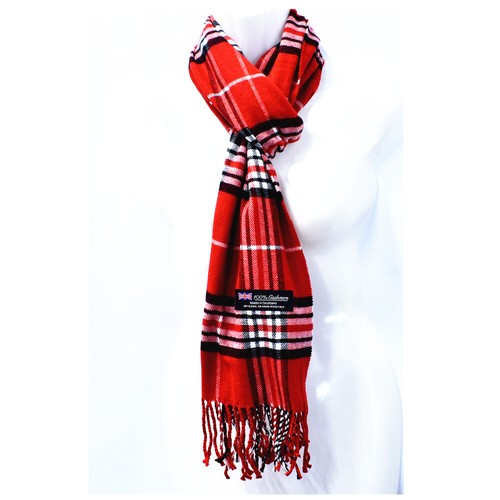 Winter Check Plaid Tartan Warm Wool Scotland Made 100% Cashmere Scarf Scarves - Picture 20 of 29