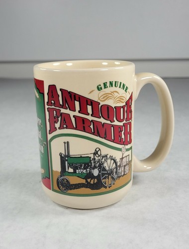 Genuine Antique Farmer Tractor Coffee Mug Cup Agriculture Plowing 1986 Laid Back - Picture 1 of 7