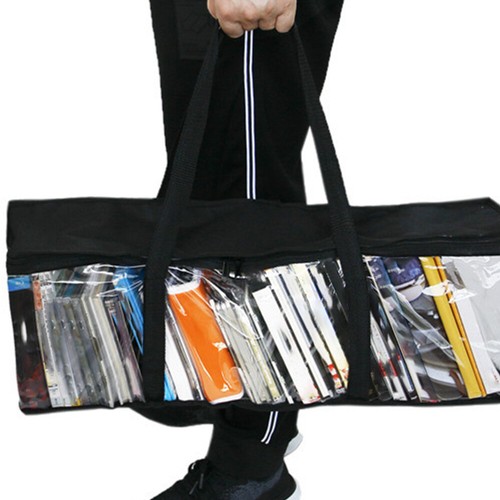 CD Media Collection Bag DVD Carry Handles Bookshelf Handbag Disc Storage Pouch - Afbeelding 7 van 12