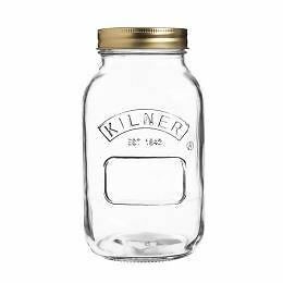 Tarro de conservación de 12 Kilner 1L tapa roscada mermelada chutney encurtido olla de miel de vidrio almacenamiento - Imagen 1 de 1