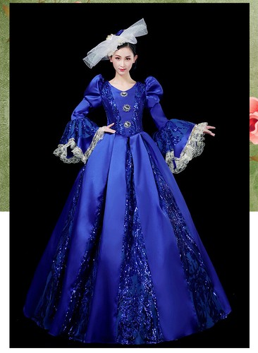 European Court Style Medieval Women Flare Sleeve Lace Ball gown Evening Dress sz - Bild 19 von 27