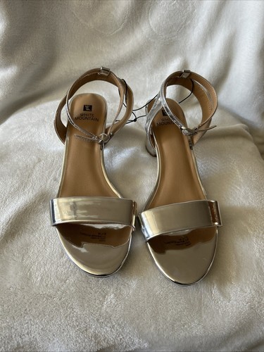 White Mountain Erika Strappy Sandles Size 8.5 Silver - Picture 4 of 4
