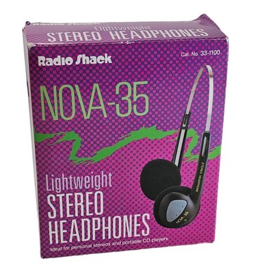 Vintage Radio Shack NOVA-35 LIGHTWEIGHT STEREO HEADPHONES 33-1100 New Open Box
