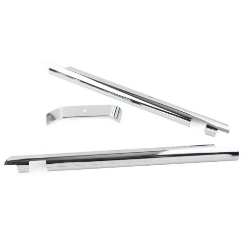 Pair Chrome Down Tube Frame Covers Accent Trim For Harley Softail Twin Cam 00-06 - Foto 4 di 8